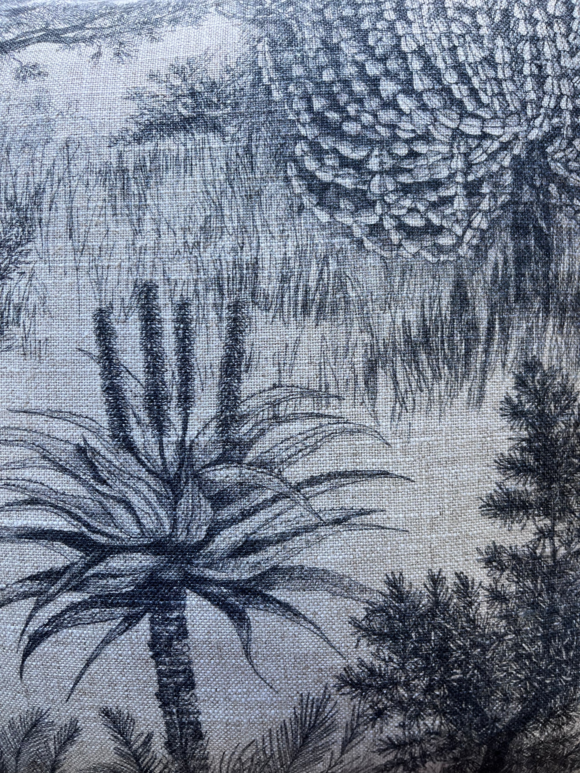 African Toile Charcoal Cover